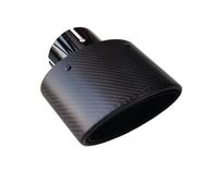 Exhaust Tips Muffler Car Oval Matte Carbon Fiber Exhaust Tip Nozzle Universal Black Stainless Steel Tailpipe Muffler Pipe 1Piece(ID 70MM-OD 150MM)