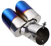 Exhaust Tips Muffler Car Tailpipe 1pc Rear Dual Exhaust Pipe Tail Muffler Tip Throat Blue 17cm Universal Auto Accessories