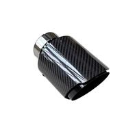 Exhaust Tips Muffler Car Twill Glossy Carbon Fiber Single Exhaust Tip Universal Stainless Inner Pipe Muffler Tailpipe 1Piece(ID 73MM-OD 89MM)