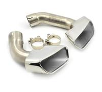 Exhaust Tips Muffler For B&MW For F15 For X5 For 28i 2014-2019 Exhaust Tip Nozzle Exhaust Square Muffler Exhaust Tips Muffler(Silver)