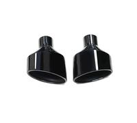 Exhaust Tips Muffler For RS5 RS6 For A6 Matte Exhaust Tips 2pcs 2.5" Inlet Car Muffler Modified Tailpipe Stainless Steel Black Slant Oval Outlet(Black A)