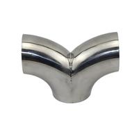 Exhaust Tips Muffler Y Shape Elbow For Butt Welding Pipe 19 89mm 3 Way Stainless Steel SUS 304 Separator Sanitary Fitting 1 Piece(102mm x 2 mm)
