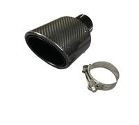Exhaust Tips One Piece Oval Carbon Fiber Exhaust Tips Tail Throat Upgrade And Modification Rear Muffler Nozzles(Full Glossy Black,Inlet 83mm)