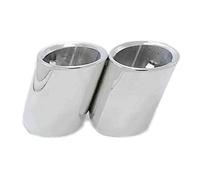 Exhaust Tips Pipe Car Exhaust Whistle Tip Muffler Tail Pipe 1pair For BMW 5 Series F10 F11 F18 F07 E39 E60 E61 525i 528i 530i 535d 535i Muffler Tip Cover Exhaust Pipe Car Exhaust Tip( Silver)