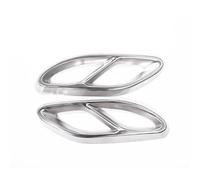 Exhaust Tips Pipe Car Rear Exhaust Muffler Pipe Cover Trim Tail Throat Frame Stainless Steel For Benz For CLS C257 2018-2021 For CLA 2017-2019 Auto parts Exhaust Pipe Tip( Silver)
