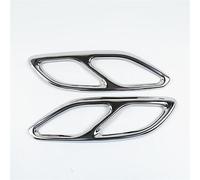 Exhaust Tips Pipe Car Tail Throat Frame Decoration Cover Trim Exhaust Pipe Accessories For Benz For CLA Class C118 W118 2020 Rear Exhaust Pipe Muffler Tail Throat Car Exhaust Tip( Silver)