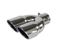 Exhaust Tips Pipe Exhaust Pipe 63mm Car Inlet Double-Barrel Rear Exhaust Tip Tail Pipe Muffler Black Titanium Outlet Stainless Steel Exhaust Tailpipe Car Exhaust Tip( Silver Z)