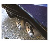 Exhaust Tips Tailpipe 1 Pcs Double Matte Stainless Steel Car Muffler Tip Exhaust Tip Pipe Universal Exhaust Tip U Type Nozzle(Left in51-out89mm)