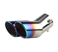 Exhaust Tips Universal Car Exhaust Tip Rolled Edge 1 To 2 Auto Muffler Silencer Accessory Sound Whistle Pipe(Blue)