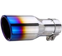 Exhaust Tips Universal Car Silencer 54mm-76mm Stainless Steel Rear Exhaust Pipe Tail Muffler Tip Round End Pipes(Blue)