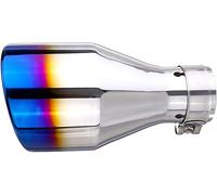 Exhaust Tips Universal Car Silencer Stainless Steel Rear Exhaust Pipe Tail Muffler Tip Round 54-102mm End Pipes(Blue)