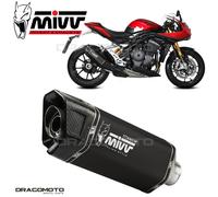 T.025.LR1TB - Exhaust Muffler MIVV SR-1 Black TRIUMPH SPEED TRIPLE 1200 (21-23)