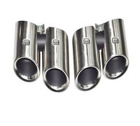 Exhaust Tube Pipe For Macan 2.0T 2014 2015 2016 2017 2018 2019 2020 2021 2022 2023 2024 Exhaust Pipe Upgrade GTS Model Quad Black Muffler Nozzle Tip Exhaust Head(2018-2024 Matte Silver)