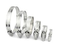 Exhaust V Band Clamp, 201 Stainless Steel V-Band Clamp Screw Worm Gear Hose Multiple Sizes Pack of 10(21-38mm)