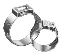 Exhaust V Band Clamp, Pack of 10 V-Band Stainless Steel Single Ear Stepless Hose Clamp Cinch Rings 5.3-16.8mm(8.3-10.0)