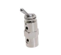 Exhaust Valve 2 Position 5 Way Toggles Cylindrical Mechanical Air Pneumatic Valve Switch w Fiittings TAC2-4V(No Fittings)