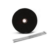 Exhaust Wrap 1.5mm*50mm*5M 10M 15M Heat Exhaust Pipe Shield For Intake Intercooler Reflective Insulation(10m Black)