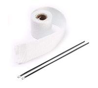 Exhaust Wrap Motorcycle, Exhaust Tape 2PCS 1M Roll Car Motorcycle Exhaust Header Pipe Insulation Heat Wrap Tape With 2 Cable Ties 8Colors For Moto Auto Accessories(WHITE)