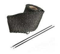 Exhaust Wrap Motorcycle, Exhaust Tape 2PCS 1M Roll Car Motorcycle Exhaust Header Pipe Insulation Heat Wrap Tape With 2 Cable Ties 8Colors For Moto Auto Accessories(BLACK)