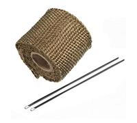 Exhaust Wrap Motorcycle, Exhaust Tape 2PCS 1M Roll Car Motorcycle Exhaust Header Pipe Insulation Heat Wrap Tape With 2 Cable Ties 8Colors For Moto Auto Accessories(TITANIUM)