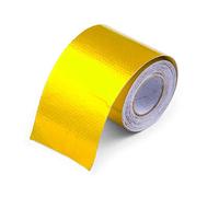 Exhaust Wrap Motorcycle, Exhaust Tape 5M Fire-retardant Fiberglass Belt Automobile Motorcycle Refit Thermal Insulation Band Exhaust Heat Wrap Roll Heat Shield Tape(5M-Gold)