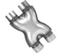 Exhaust X-Pipe 2.5in Dual Inlet/Outlet Universal Stainless Steel Crossover for Car Accessories with improved scavenging structure, performance for long-term use