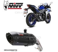 Mivv Exhaust Muffler Suono Black Stainless Steel for Yamaha Yzf R25 2015 > 2023