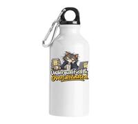 Exhausted Cat Battling Daily Work Chaos Tourist Water Bottle White
