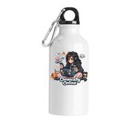 Exhausted Girl Constantly Engaged Online Tourist Water Bottle White