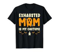 Exhausted Mom Costume Funny Matching Halloween Moms Value Graphic T-Shirt, Men, Black, S