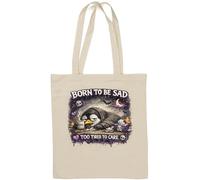 Exhausted Penguin Feeling Sad Natural Cotton Tote Bag White