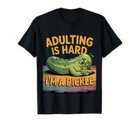 Exhausted Pickle Melted Adulting Depression Humor T-Shirt