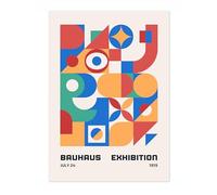 Exhibition 1919 Bauhaus Poster Mid Century Modern Wall Decor Print, Abstract Geometric Wall Art Boho Abstract Artwork Architecture, Archival Matte, A5 (Print Only) - 21x14.8cm