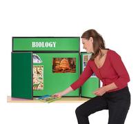 Exhibition Display Panel Kit with a Clip on Header | Double-Sided Emerald Green/Quince with Black PVC Frame | (Landscape) -Ideal for Table or Desk top displays | Great for Healthcare & Education