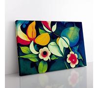 Exhilarating Tropical Flowers Canvas Wall Art Print Ready to Hang, Framed Picture for Living Room Bedroom Home Office Décor, 60x40 cm (24x16 Inch)