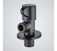 EXHOYAJB valve black sink shut off 1/2 Angle brass wall-mounted round bathroom kitchen connection water line,Black C(Black A)