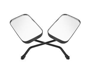 EXHUMKY 1 Pair Universal Compatibility Motorcycle Rearview Side Mirrors with Reflections, Plastic and Glass Construction, Black Colour Suitable for Motorbike and Scooter Handlebar Use