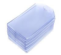 EXHUMKY 10 Pcs PVC Luggage Tags Clear Name Badge Holders Travel Id Card Sleeves for Suitcases Backpacks Handbags for Easy Attachment