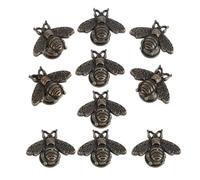 EXHUMKY 10 Pcs Vintage Bee-Shaped Cabinet Knobs Metal Decorative Drawer Handles Single Hole for Wardrobe and Dresser, Antique Bronze Finish, Nordic Style Cupboard Hardware