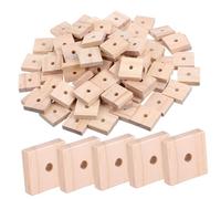 EXHUMKY 100pcs Parrot Chewing Blocks Natural Wood DIY Craft Bird Cage Accessories Easy to Hang for Foraging and Biting Fun for Parrots and Birds