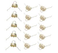 EXHUMKY 100pcs Round Plastic Ornament Caps Gold Bow Tie Christmas Bauble Caps for Diy Tree Decorations Xmas Hangers Replacement for Porcelain Ceramic Ornaments