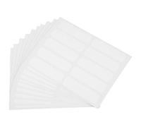 EXHUMKY 100pcs Writable No-Iron Fabric Labels Self-Adhesive Waterproof Clothing Name Tags for School Laundry Nursing Home Organizing 3.5x1cm White Stickers