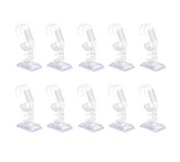 EXHUMKY 10pcs Adjustable C Ring Watch Display Stand Holder Abs Material and Wood Base, Innovative Design for Protecting and Displaying Watches and Bracelets on Counter Display