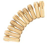 EXHUMKY 10pcs Brass Collet Chuck Set for Rotary Tools, 0.5mm to 4.3mm Shank Diameter, Electric Grinding Drill Accessory, Swivel Engraving and Sanding Tool Replacement for Crafting and Mini