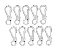EXHUMKY 10Pcs Durable Mini Elastic Keychain Hangers Zinc Alloy Outdoor Keyring Clips for Climbing Camping Fishing Stylish and Practical Key Accessories