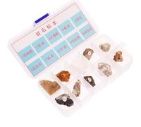 EXHUMKY 10Pcs Natural Stone Specimen Set for Geology Classroom Teaching, Mineral Rock Samples Collection with Irregular Stone Ornaments, Suitable for Science Education and Desktop Display