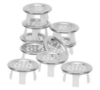 EXHUMKY 12pcs Decorative Cover Sink Overflow Cap Cover Stainless Steel Round Basin Sink Overflow Lid with Elegant Design for Modern Bathroom, Simple Cleaning and Debris Blocking