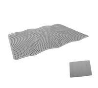 EXHUMKY 1Pc Cat Feeding Mat Non Slip Soft Silicone Pet Pad for Cats Foldable Design for Food and Water Bowls Grey Color