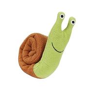 EXHUMKY 1pc Snail Shaped Dog Teething Plush Pet Stimulating Play for Puppies Green Brown Durable Chew for Stress Relief and Healthy Playtime