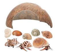 EXHUMKY 1set Coconut Shell Hideout for Reptiles and Crabs Safe Cozy Retreat for Fish Tanks and Terrariums Versatile Habitat Accessory for Pet Safety